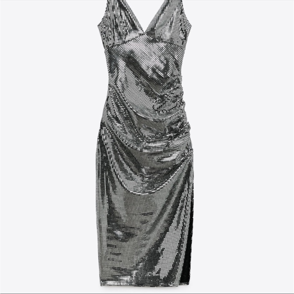 Silver sequin dress